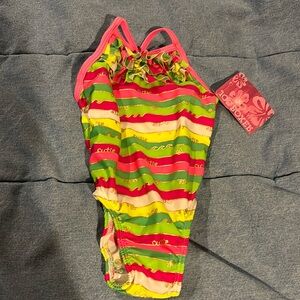 New NWT Joe boxer 12 months one piece girls swimsuit ruffle on top cutie